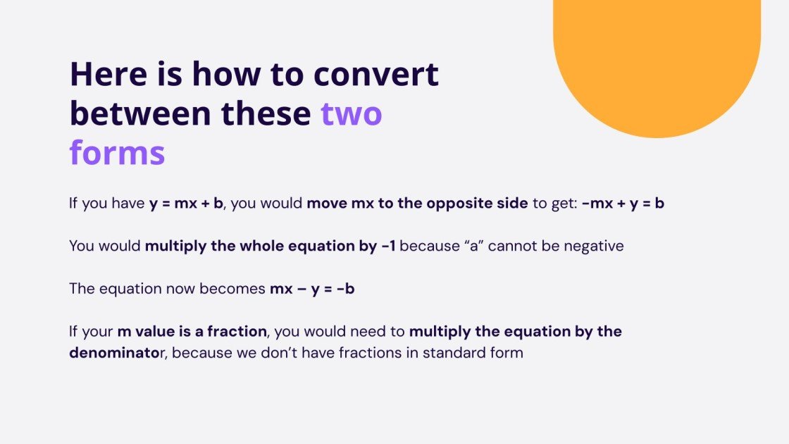 How to Convert Slope Intercept Form to Standard Form