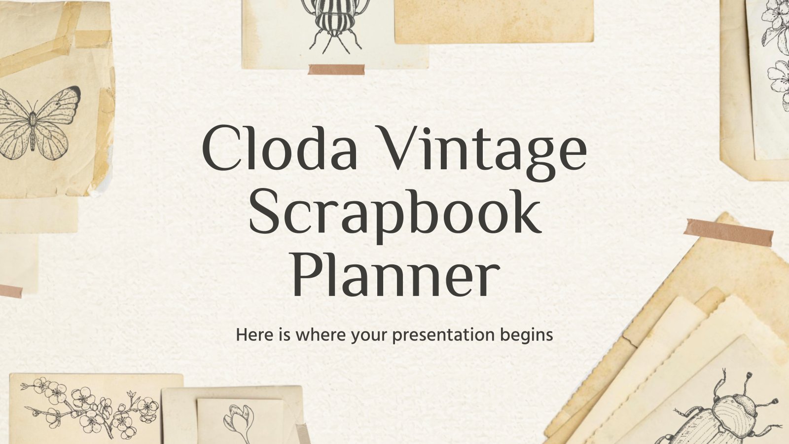 Cloda Vintage Scrapbook Style - My planner presentation template 