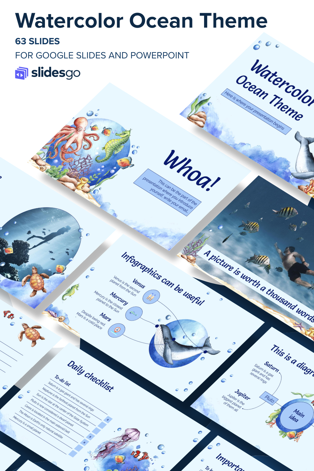 Watercolor Ocean Theme | Google Slides & PowerPoint
