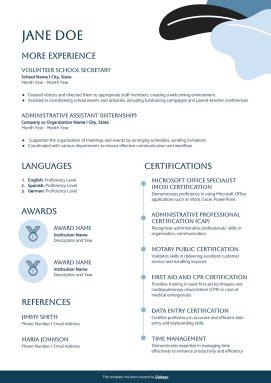 Plantilla de presentación CV para secretarios de escuela