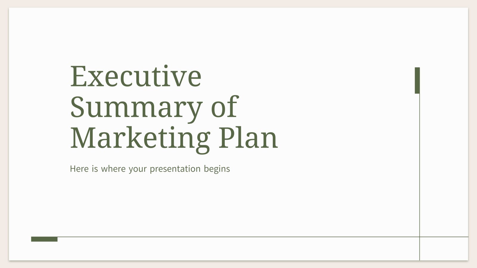 Executive Summary eines Marketingplans Präsentationsvorlage