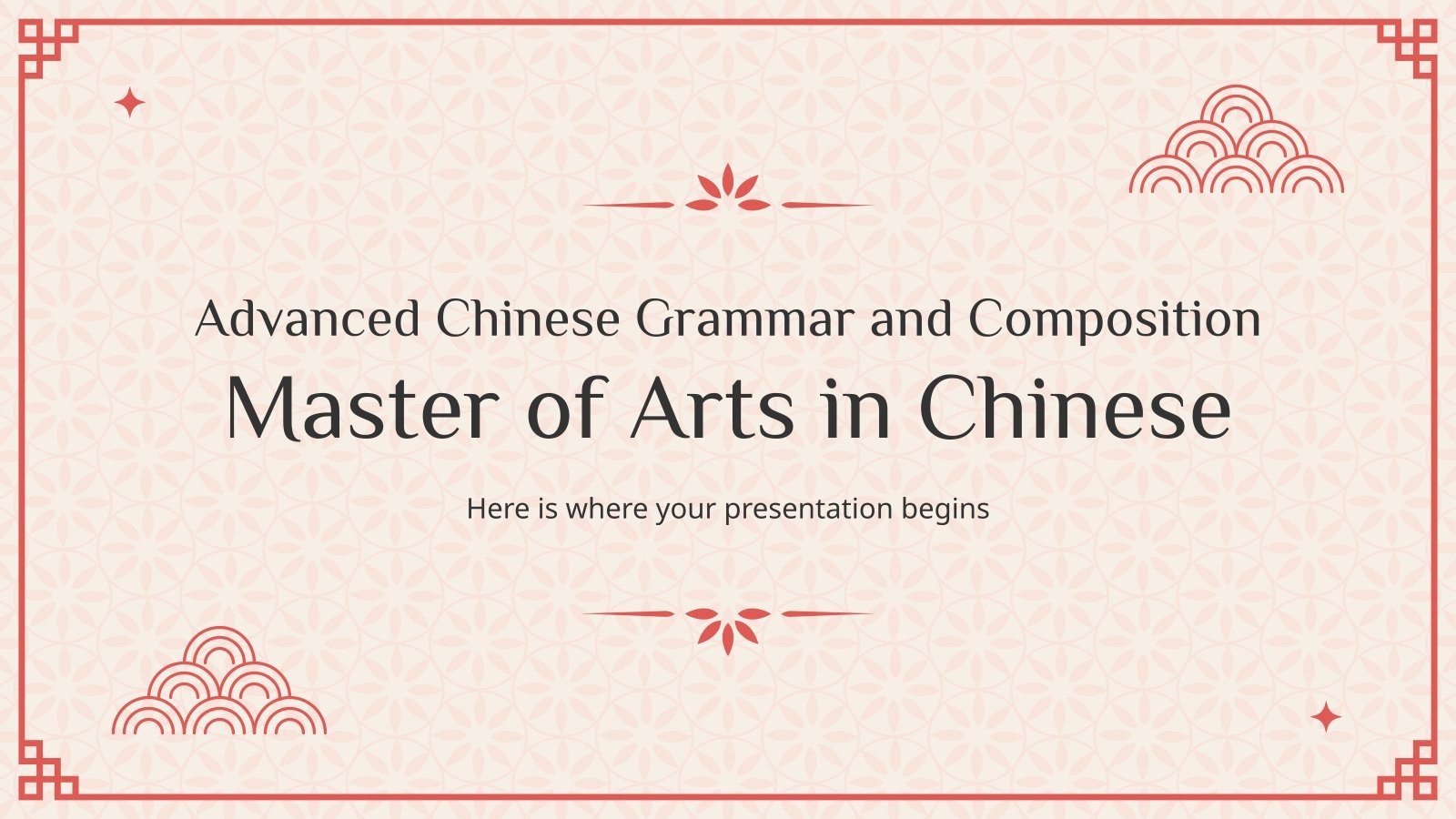 Free Chinese Language-themed Google Slides and PPT Templates