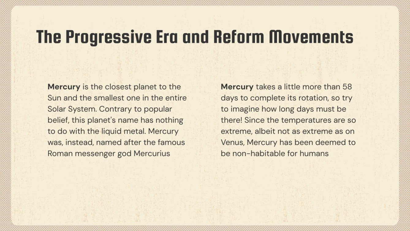 La era progresista y los movimientos reformistas