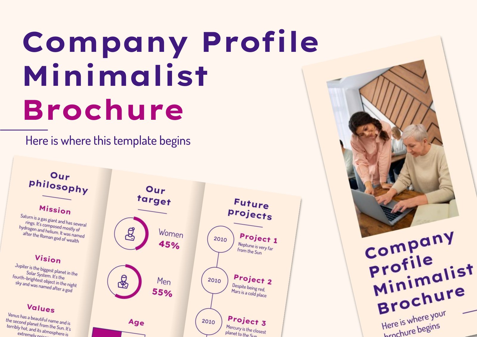 Company Profile Minimalist Brochure presentation template 