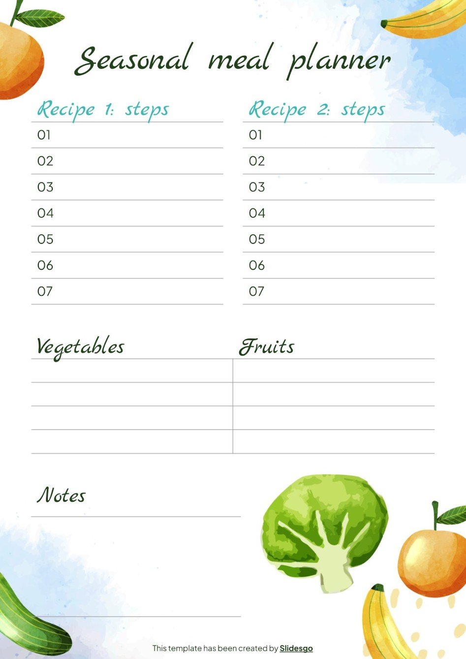 Seasonal Meal Planner | Google Slides &amp; PowerPoint