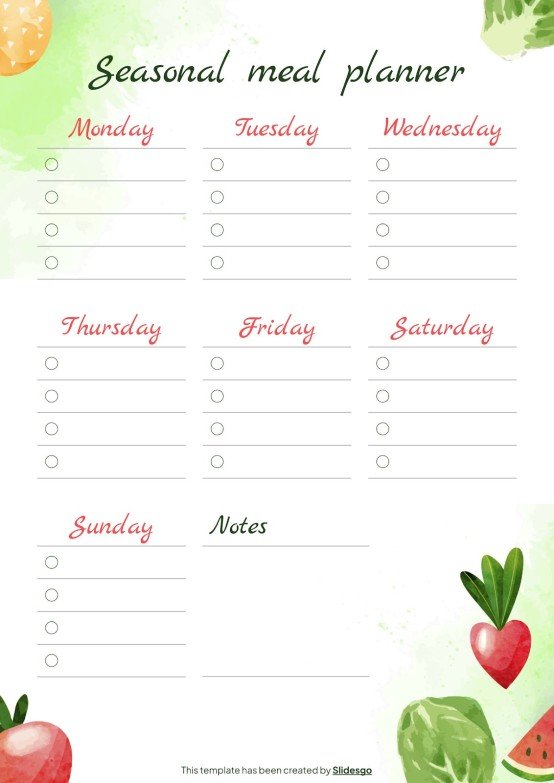 Seasonal Meal Planner | Google Slides &amp; PowerPoint