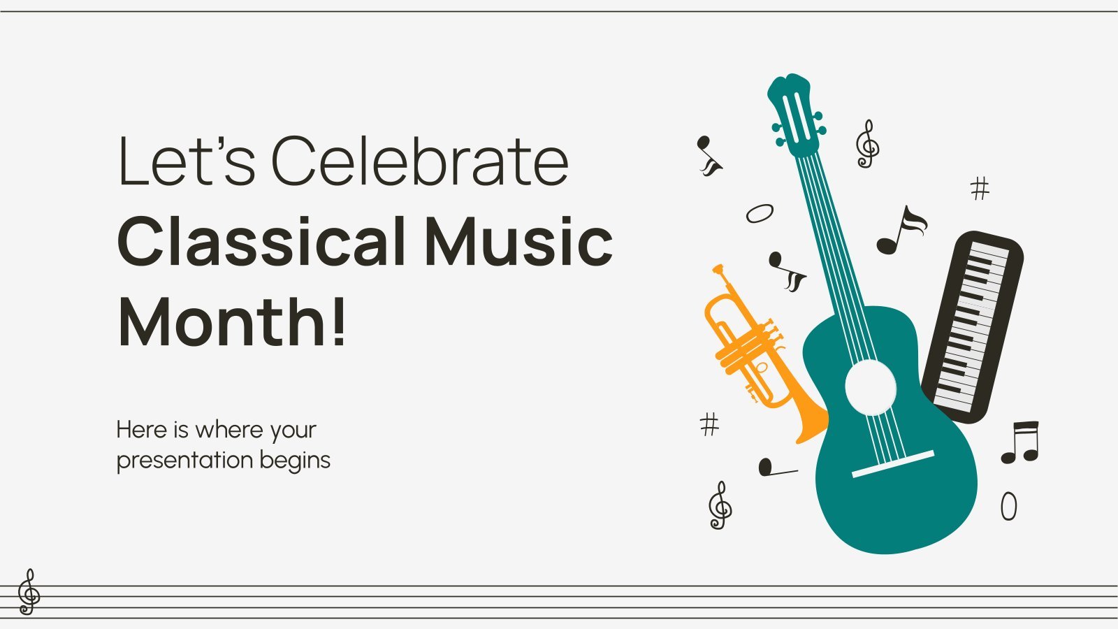 Let's Celebrate Classical Music Month! presentation template 