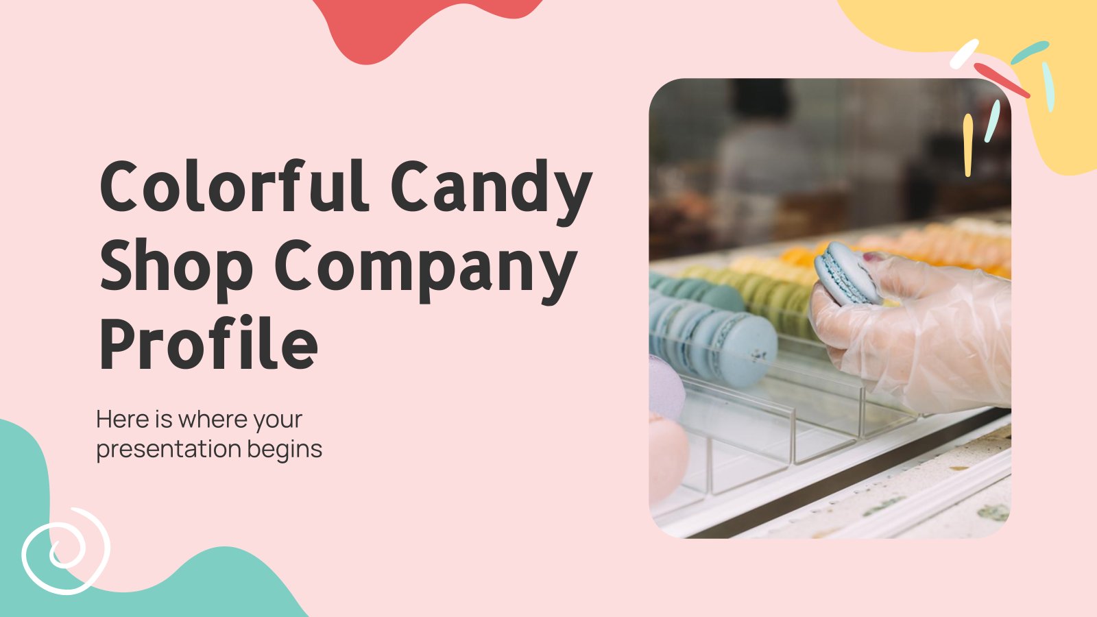 Colorful Candy Shop Company Profile presentation template 