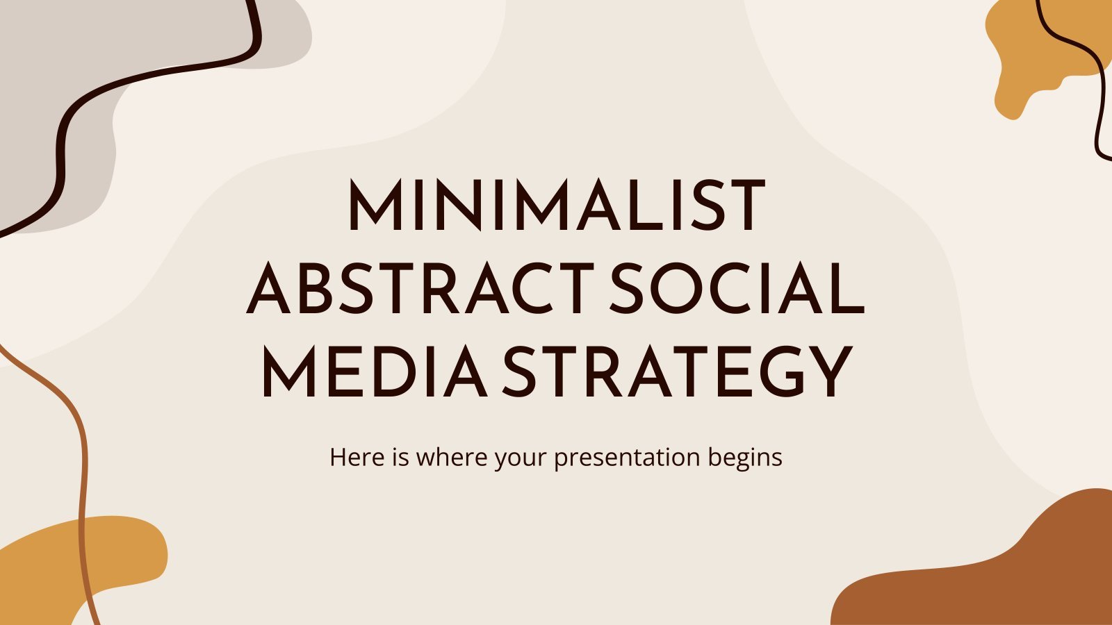 Minimalist Abstract Social Media Strategy presentation template 