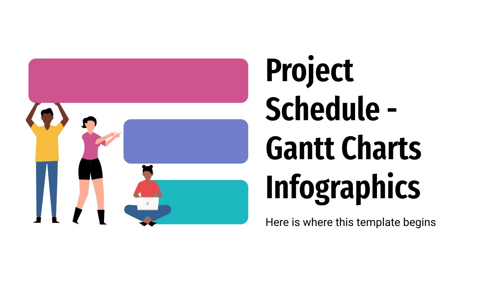 Plantilla de presentación Infografías de diagramas de Gantt