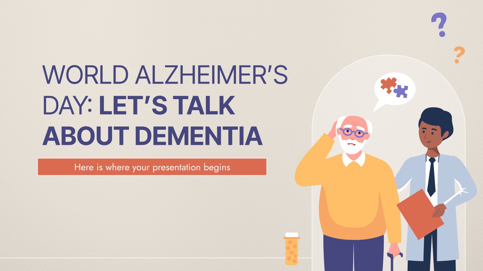 World Alzheimer's Day: Let's Talk about Dementia presentation template 