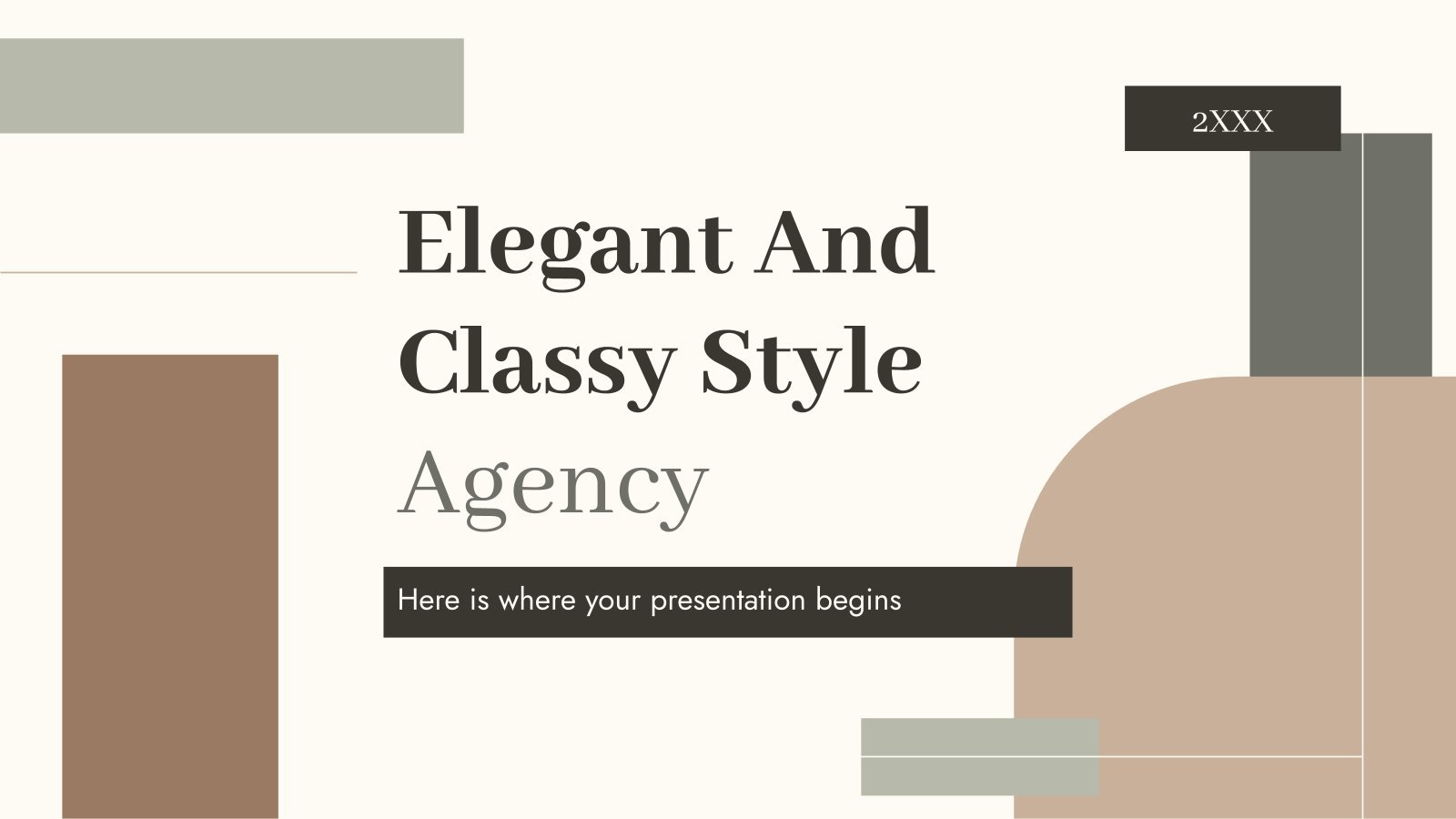 Elegant and Classy Style Agency presentation template 