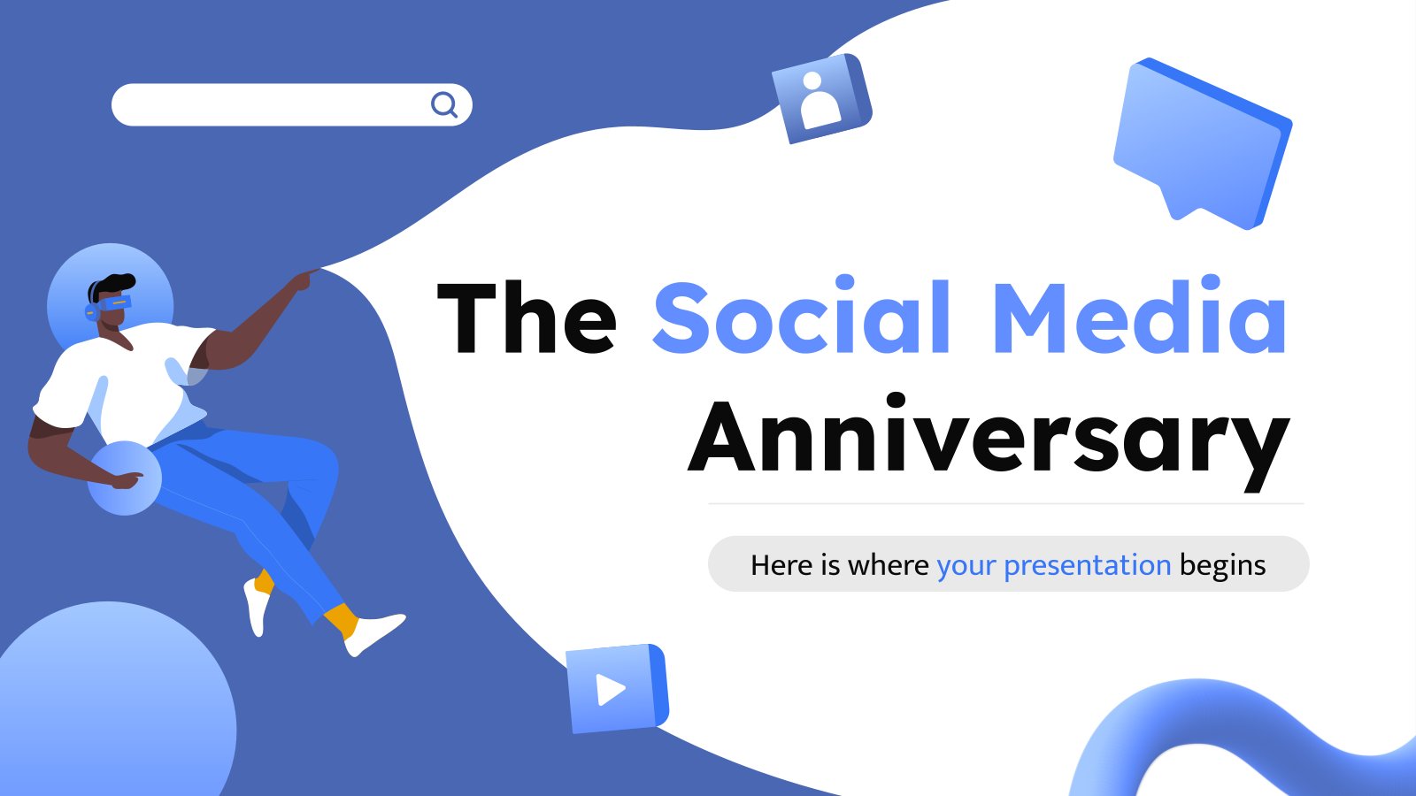 Modelo de apresentação O aniversário de uma rede social