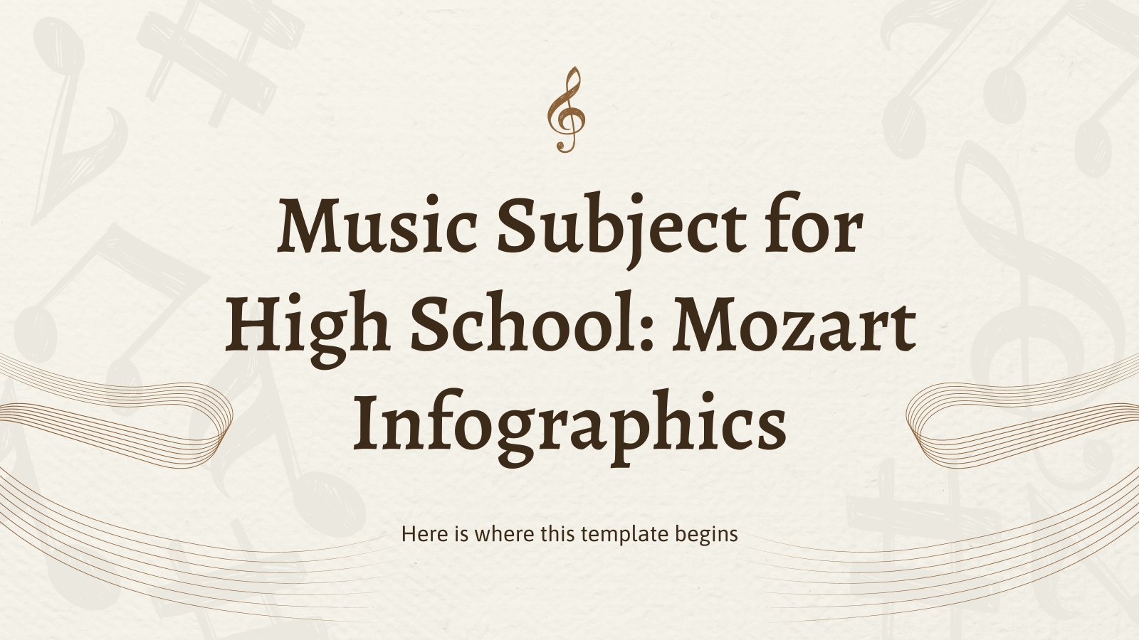 Plantilla de presentación Infografías de música para bachillerato: Mozart