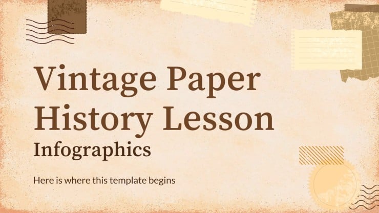 Infographies pour un leçon d\'histoire en papier vintage