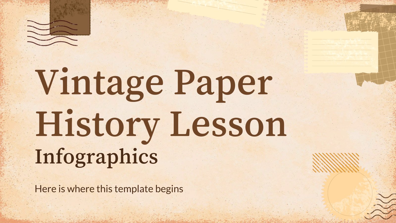 Infographies pour un leçon d'histoire en papier vintage Modèles de présentation