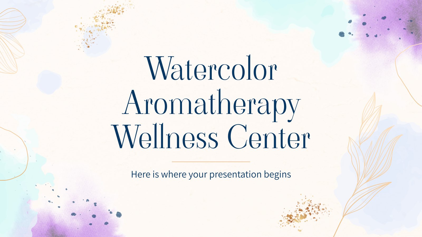 Aquarell Aromatherapie Wellness-Center Präsentationsvorlage