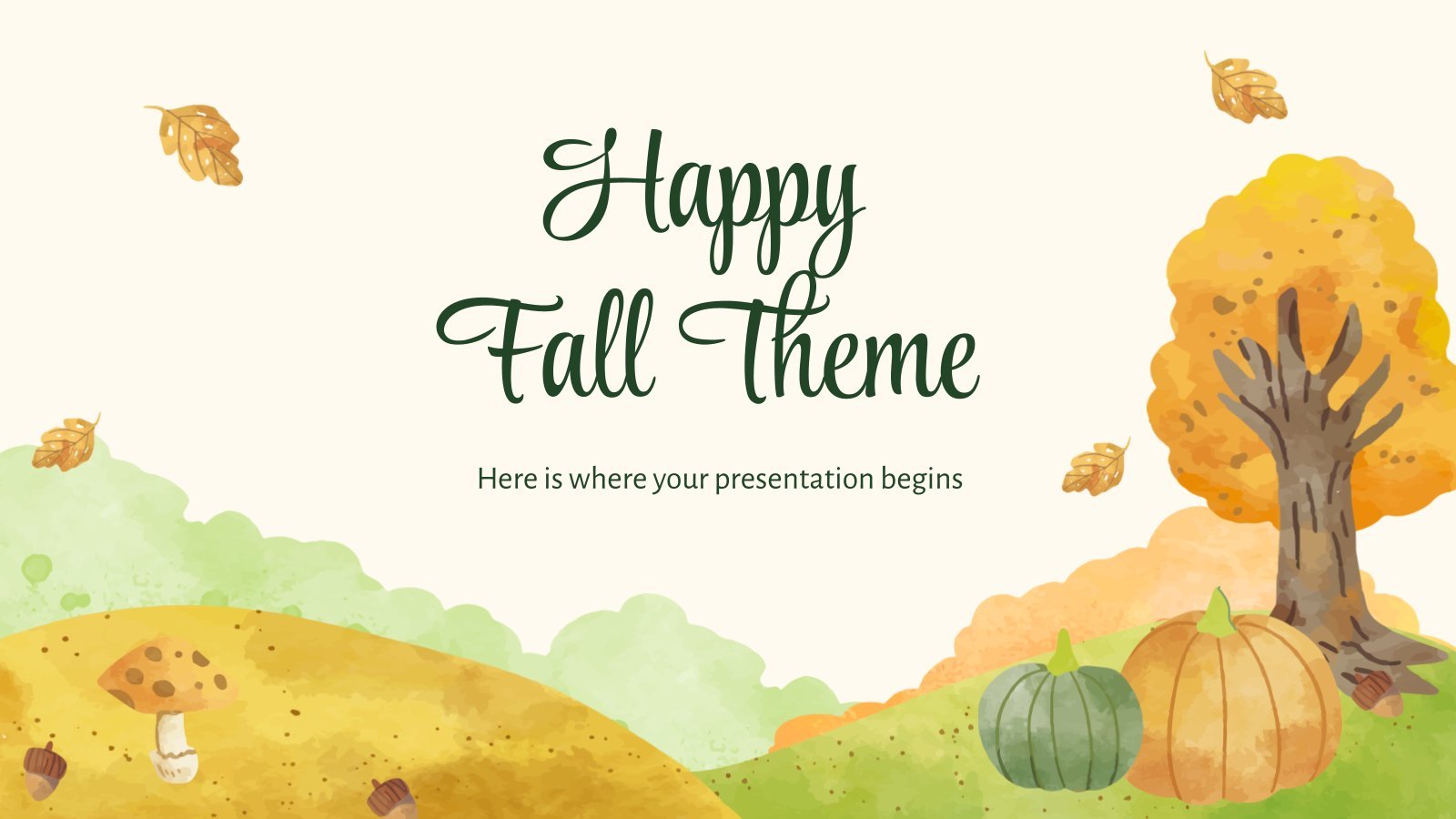 Plantilla de presentación Tema de otoño feliz