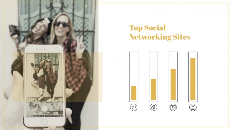 Modelo de apresentação Plano de mídia social para o Ano Novo