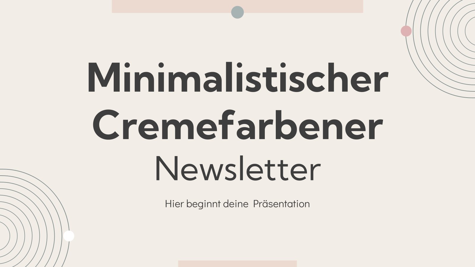 Modelo de apresentação Newsletter minimalista de cor creme suave