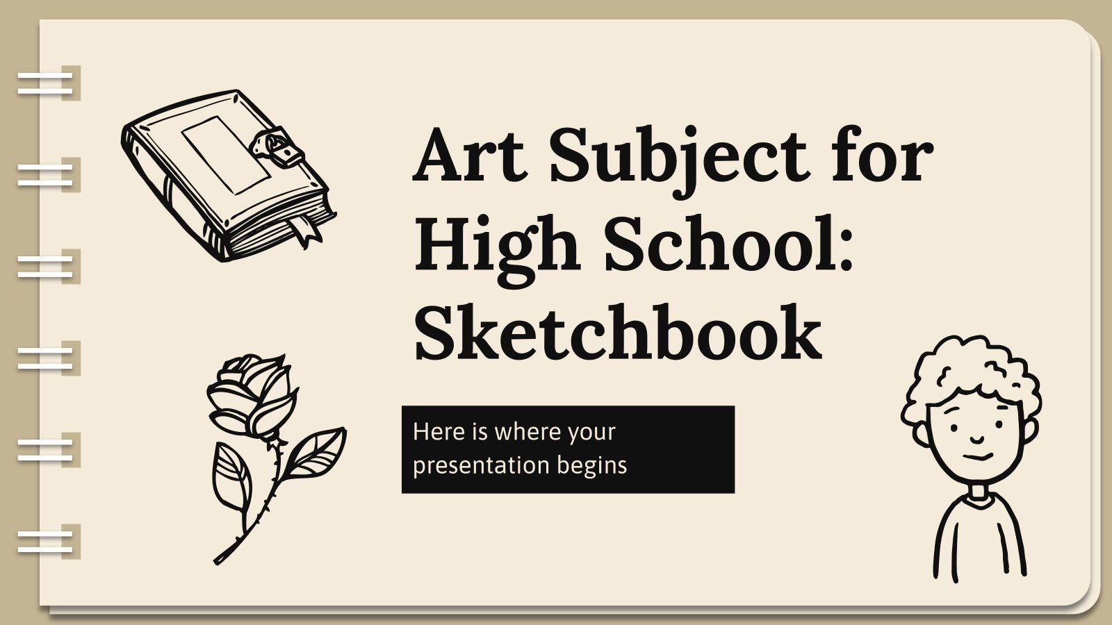 Kunst für die Oberstufe: Skizzenbuch Präsentationsvorlage
