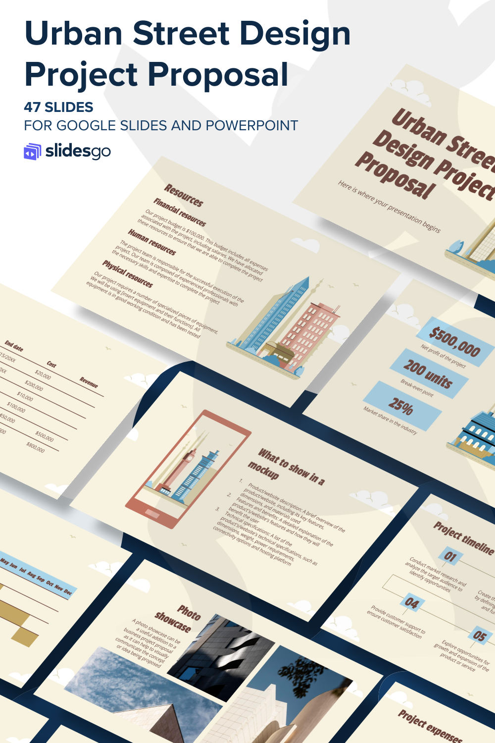Urban Street Design Project Proposal | Google Slides & PPT