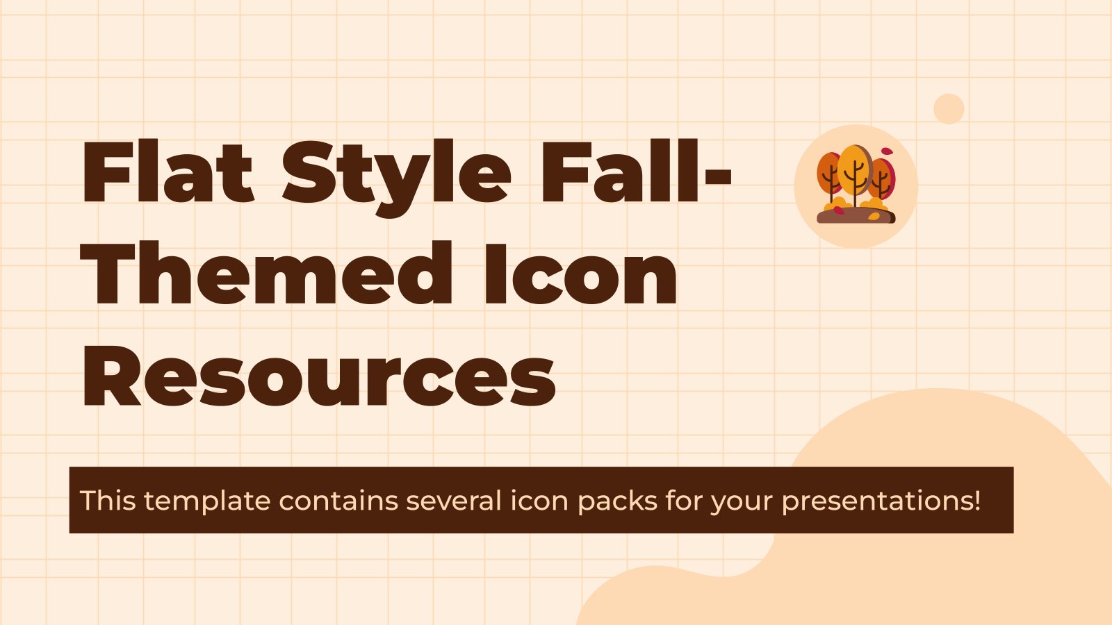 Flat Style Fall-Themed Icon Resources presentation template 