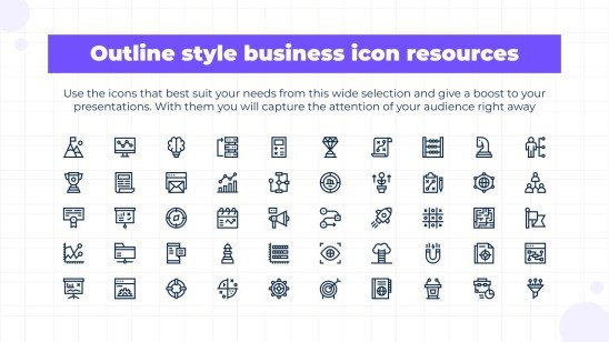 Outline Style Business Icon Resources | Google Slides & PPT
