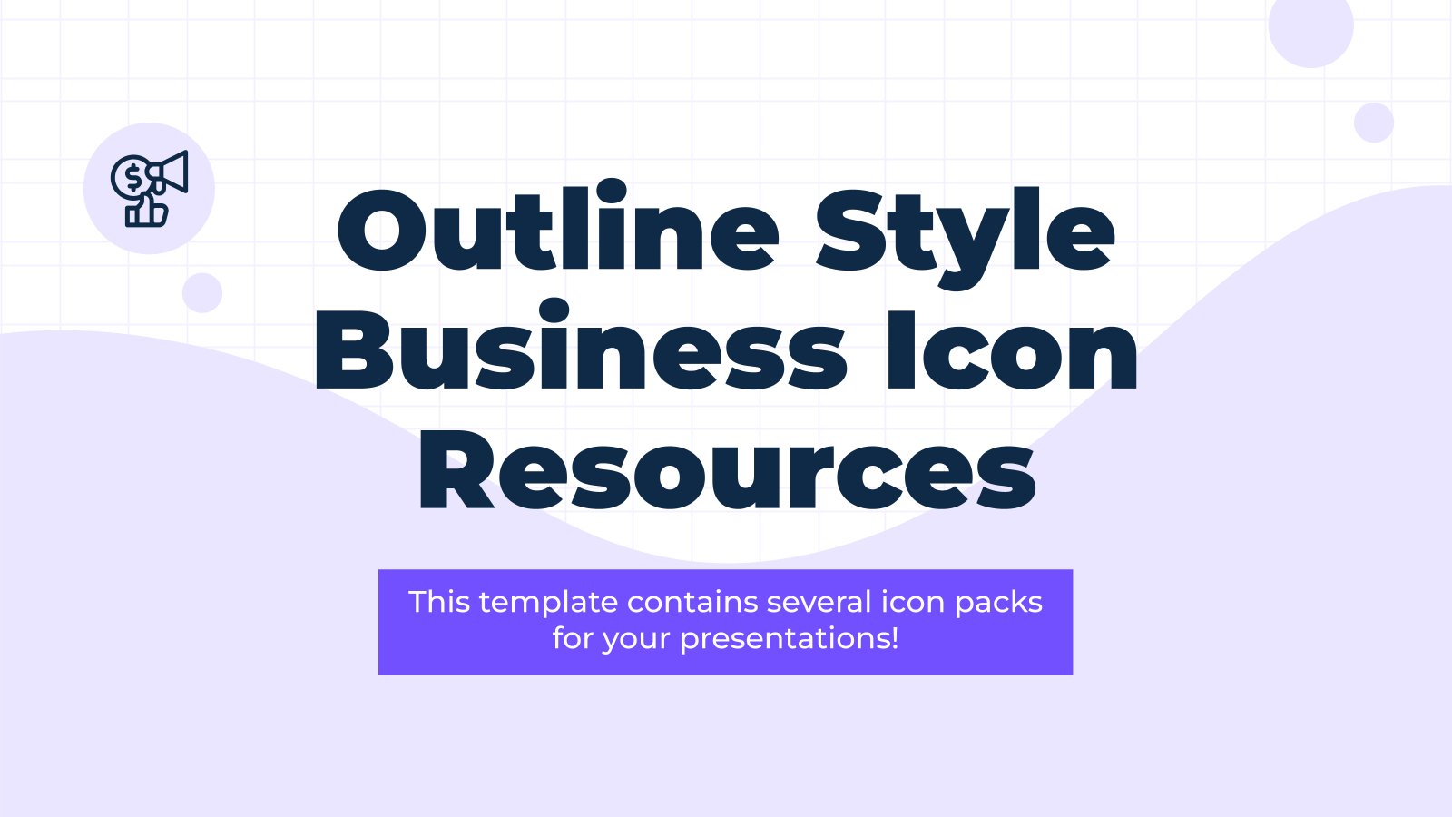 Outline Style Business Icon Resources presentation template 