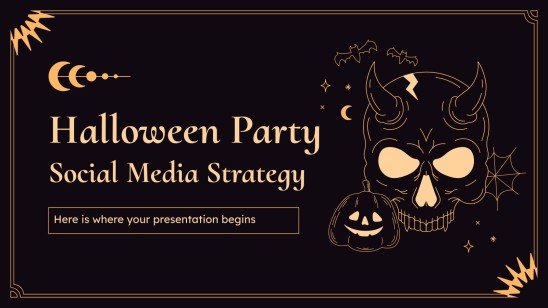 Halloween Party Social Media Strategy | Google Slides & PPT