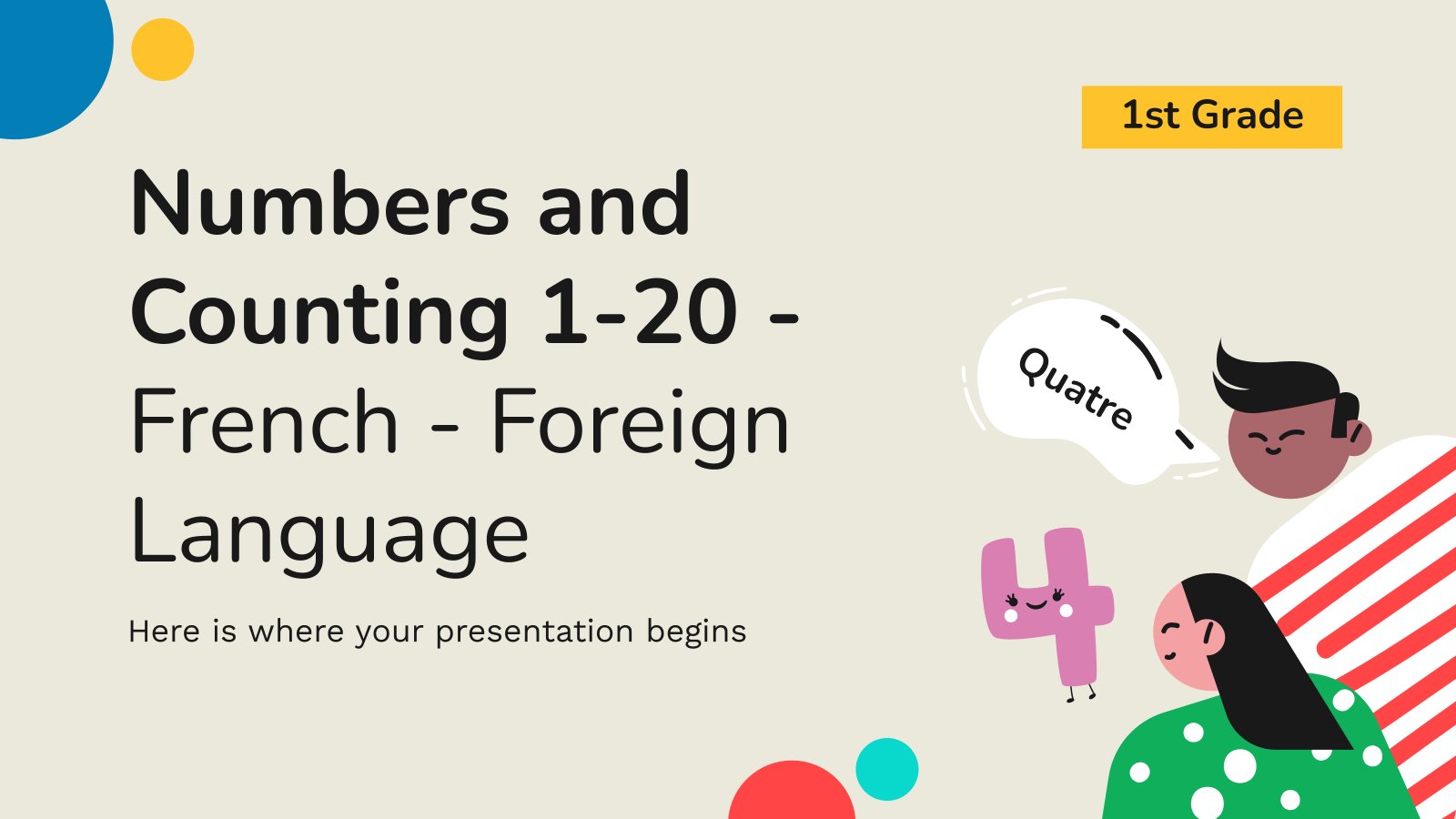 Numbers and Counting 1-20 - French - Foreign Language - 1st Grade presentation template 