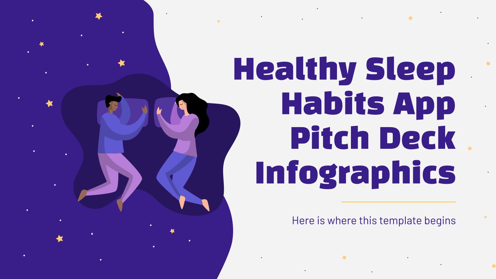 Modelo de apresentação Infográficos pitch deck sobre hábitos saudáveis de sono