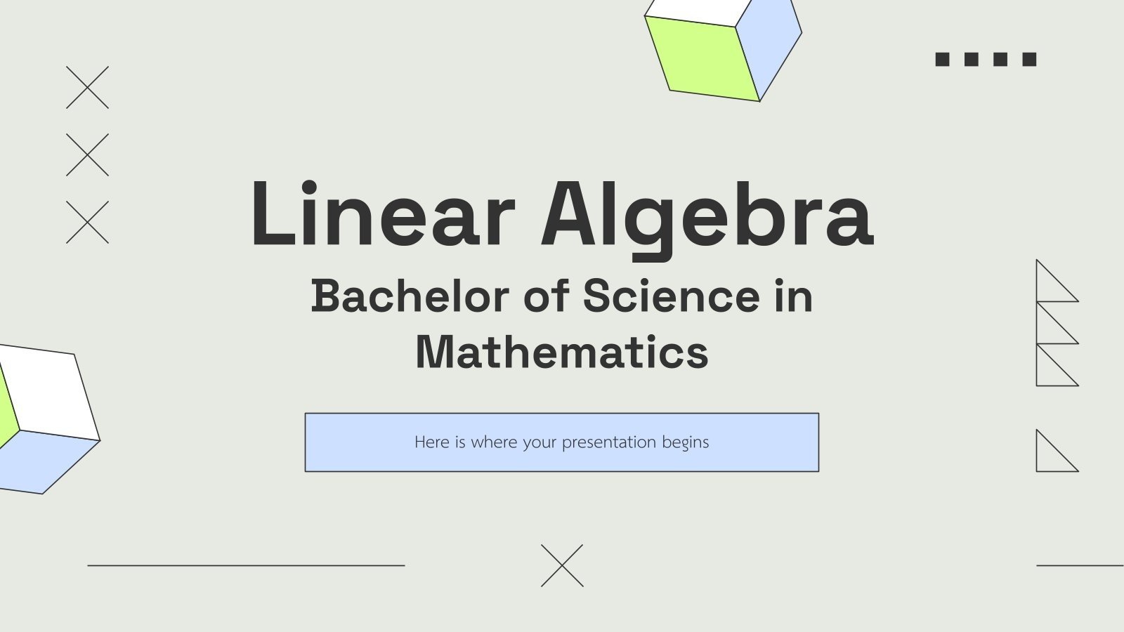 Algèbre linéaire - Diplôme en mathématiques Modèles de présentation