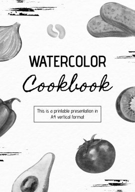 Watercolor Cookbook presentation template 