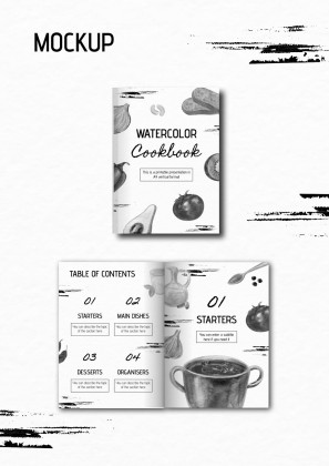 Watercolor Cookbook presentation template 