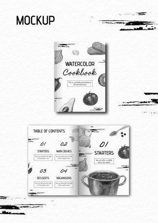 Watercolor Cookbook presentation template 