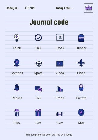 Printable Top Secret Journal presentation template 