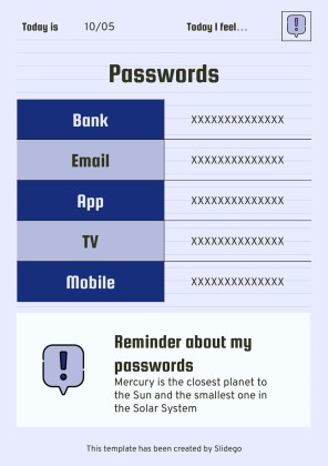 Printable Top Secret Journal presentation template 