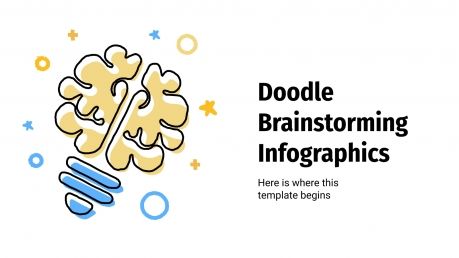 Modelo de apresentação Infográficos de brainstorming com rabiscos