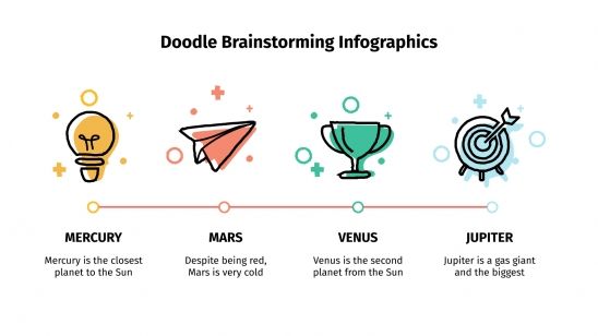 Modelo de apresentação Infográficos de brainstorming com rabiscos