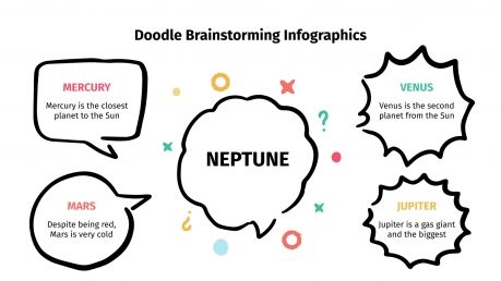 Modelo de apresentação Infográficos de brainstorming com rabiscos