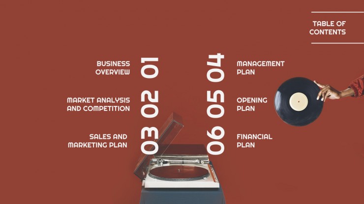 Vinyl Shop Plan presentation template