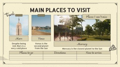 Vintage Travel Itinerary presentation template 