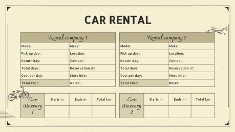 Vintage Travel Itinerary presentation template 