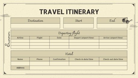 Vintage Reiseplan Präsentationsvorlage