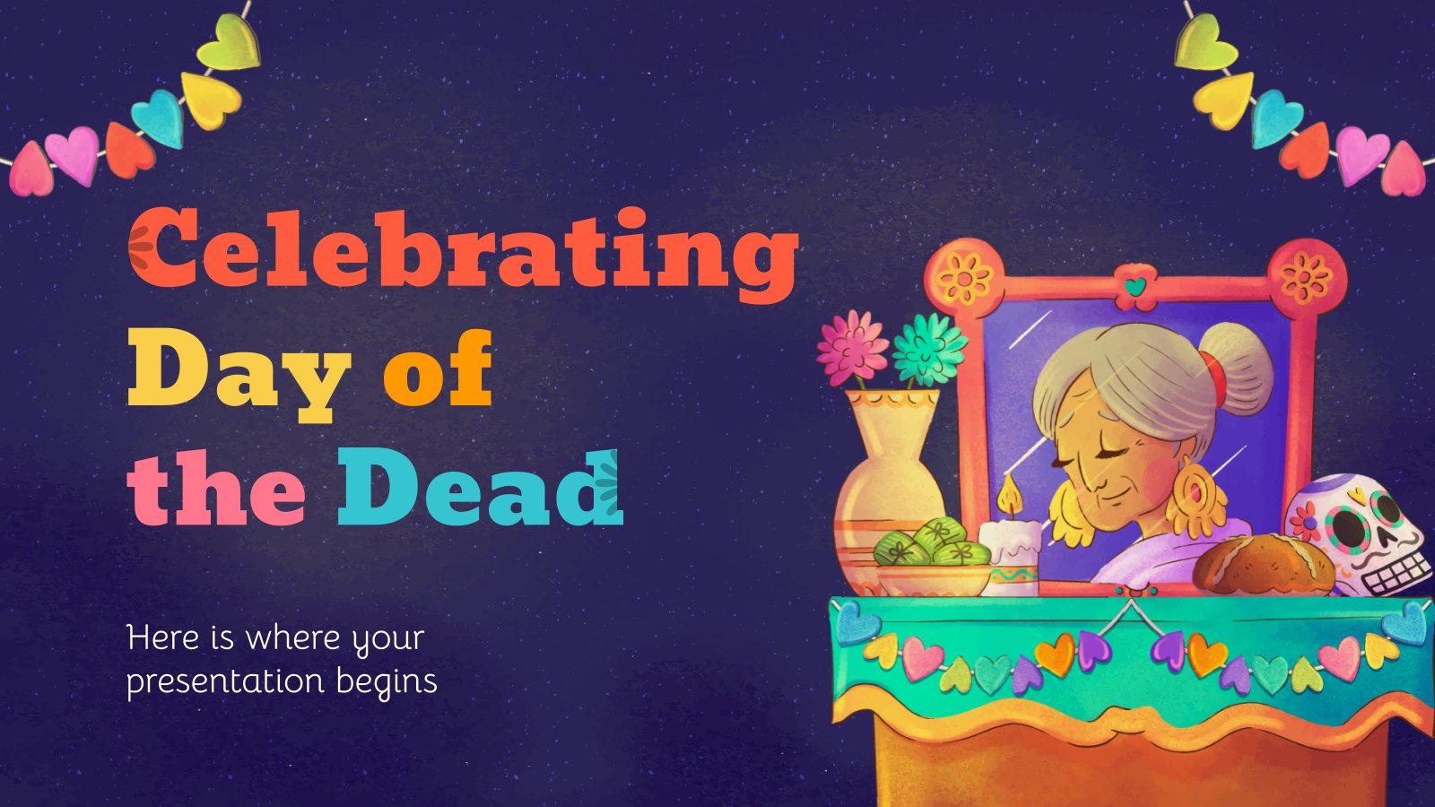 Celebrating Day of the Dead presentation template 