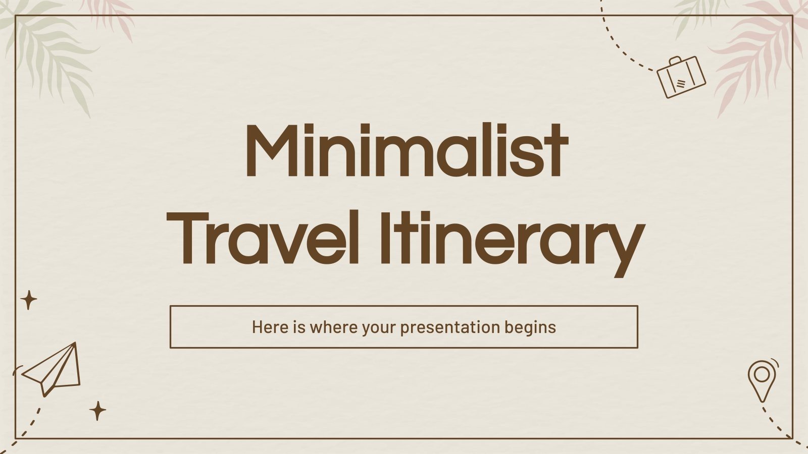 Itinéraire de voyage minimaliste Modèles de présentation