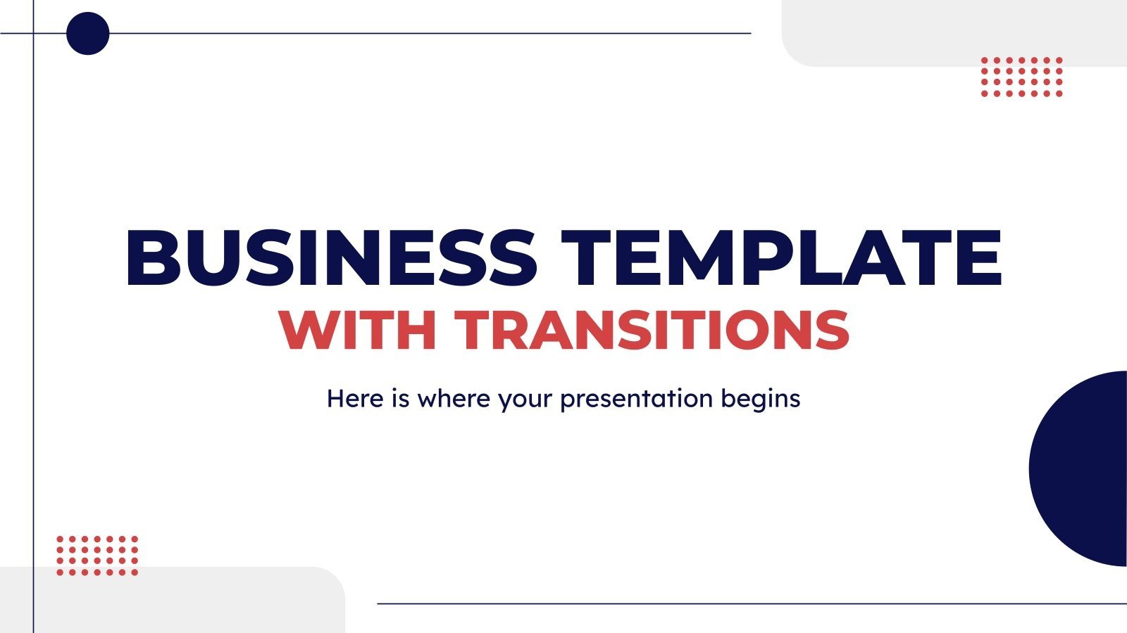 Modèle d'entreprise avec transitions Modèles de présentation