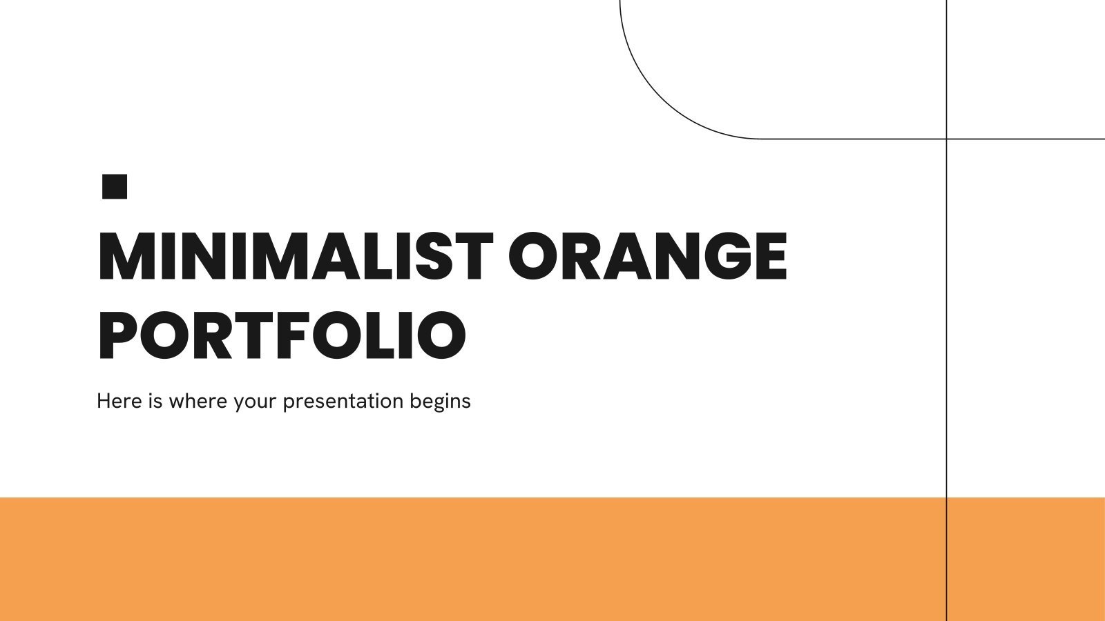 Portfolio minimaliste orange Modèles de présentation