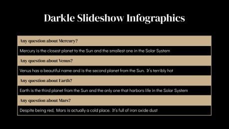 Darkle Slideshow Infographics Präsentationsvorlage